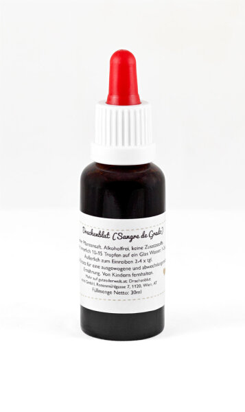 Sangre de Grado 30 ml, Braunglasflasche mit Pipette, Drachenblut, Croton lechleri aus Wildsammlung Peru