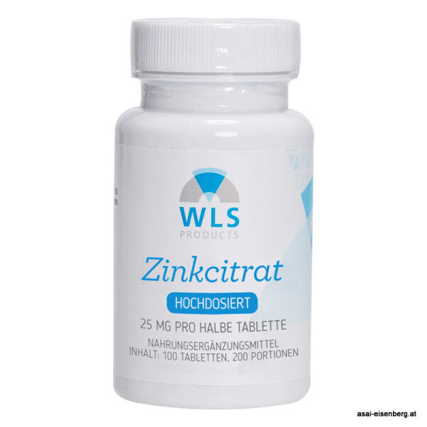 Zinkcitrat 100 Tabletten 50 mg, 25 mg je halbe Tablette