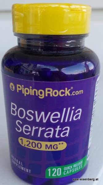 Boswellia serrata complex, Weihrauch hochdosiert, 1200 mg 180 Kapseln